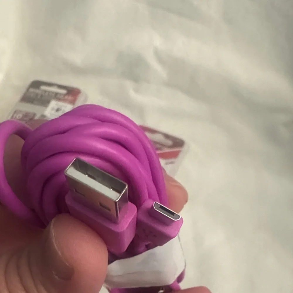 USB Charging Cable Set - Pink and Purple